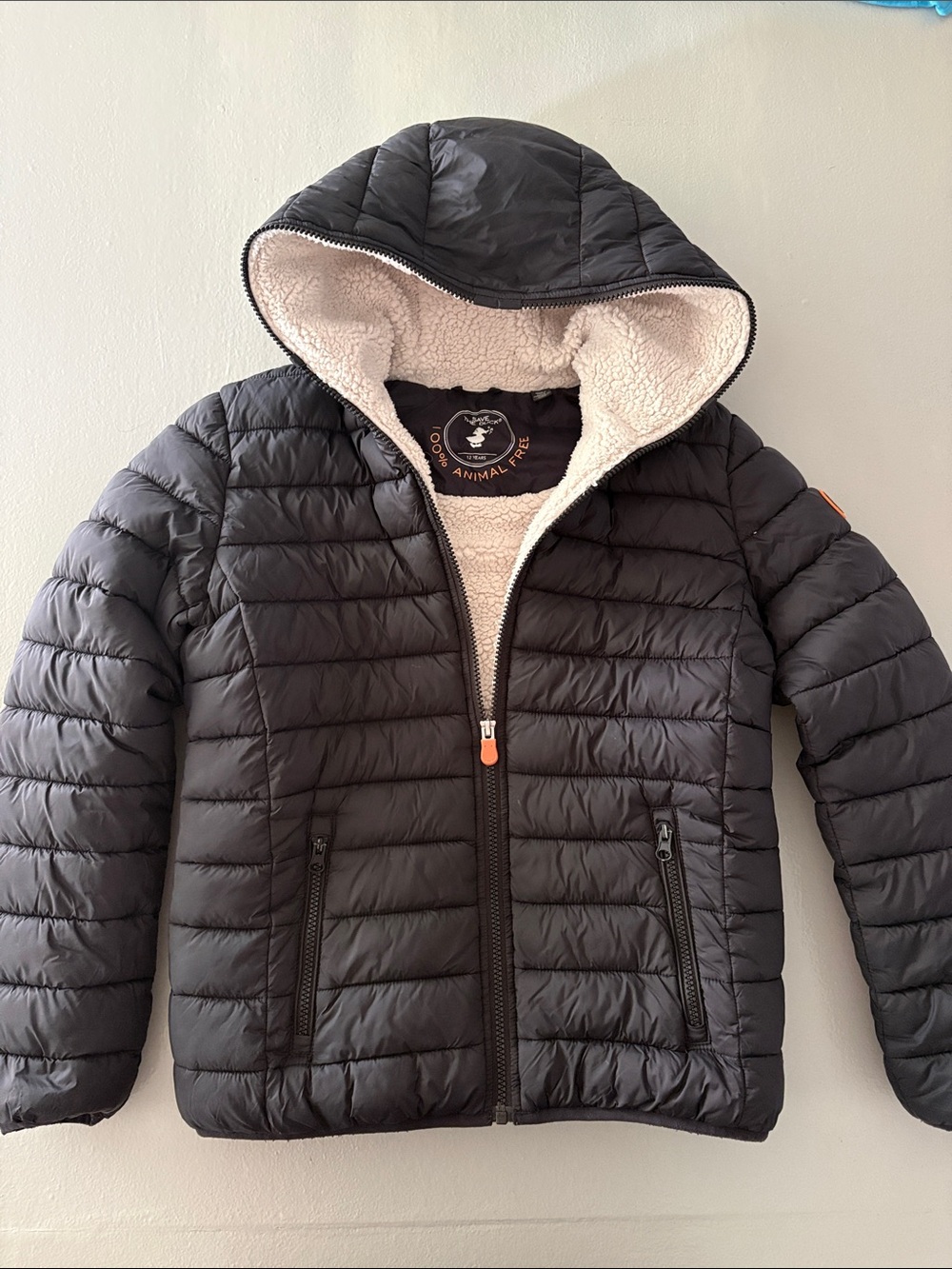 Boy’s Save The Duck Fleece Lined Finnegan Puffer Jacket in Black